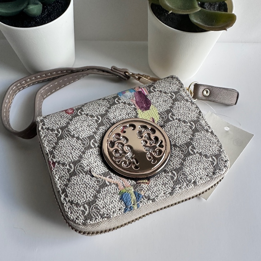 Versona Brown & Tan Wristlet Wallet - Earth Tone Wallet, Mocha Hue Wallet